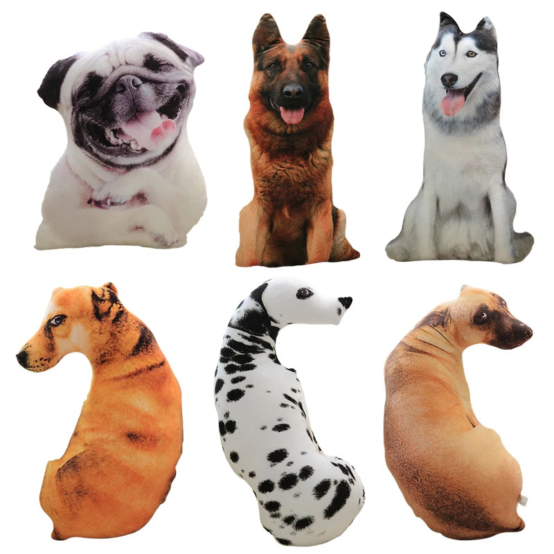 Les six oreillers en peluches chiens