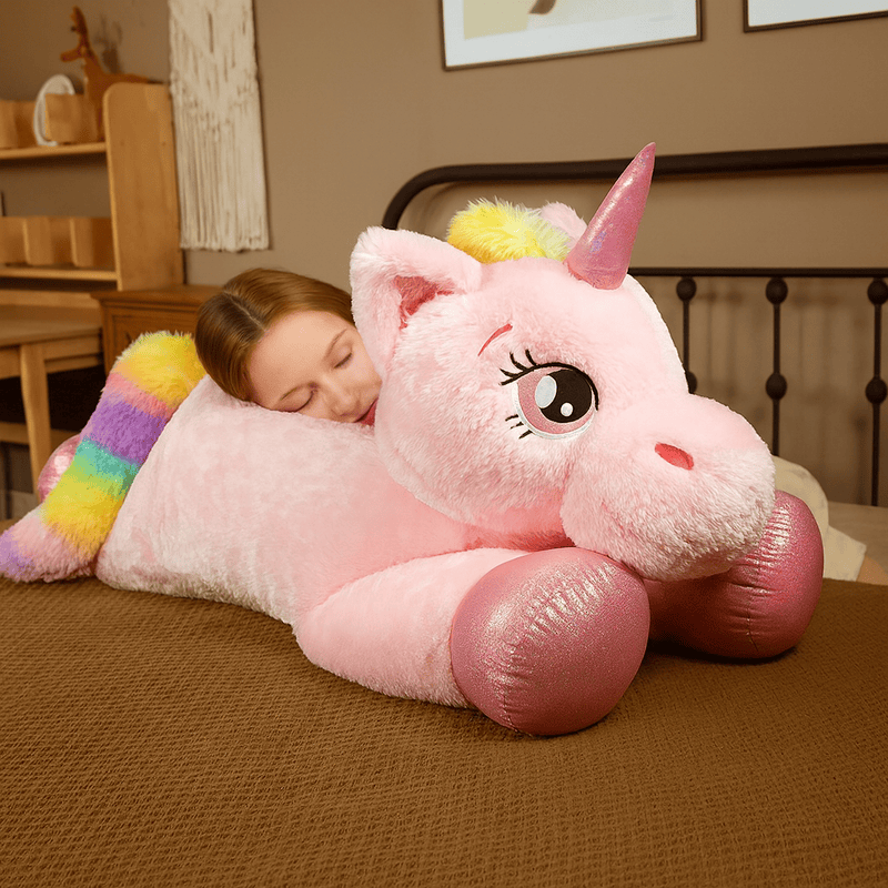 Grande peluche licorne rose