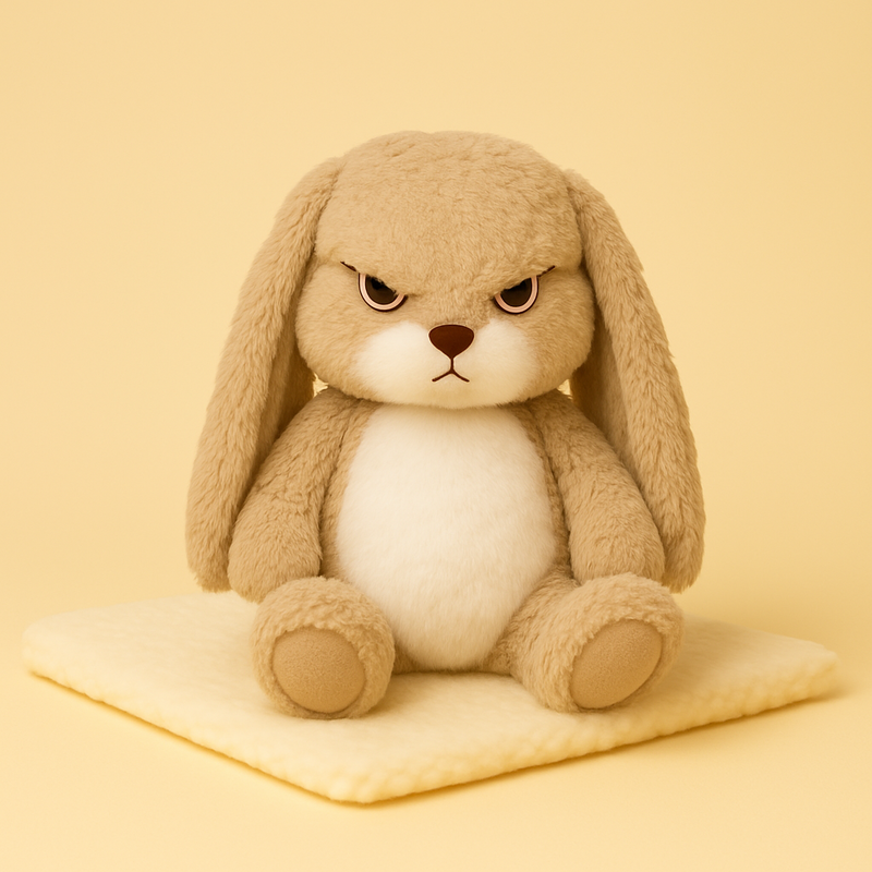 Peluche lapin en colère