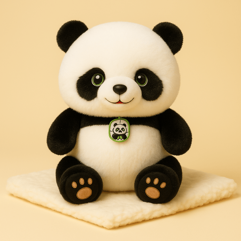 La peluche panda mignonne sur couverture