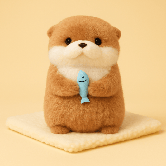 Mini peluche loutre avec son poisson
