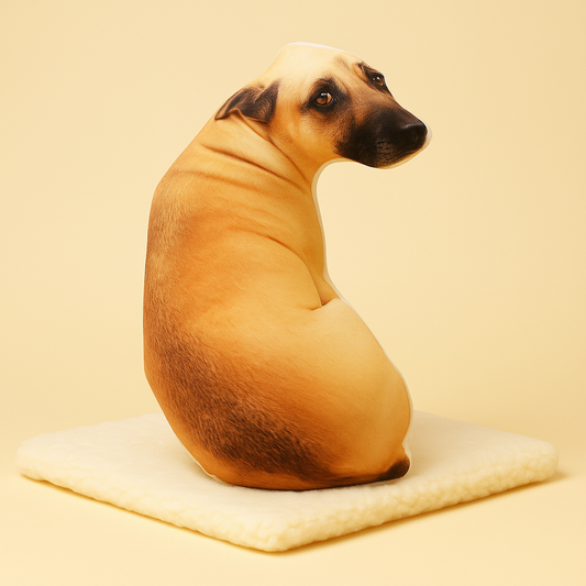 Oreiller en peluche Lévrier clair