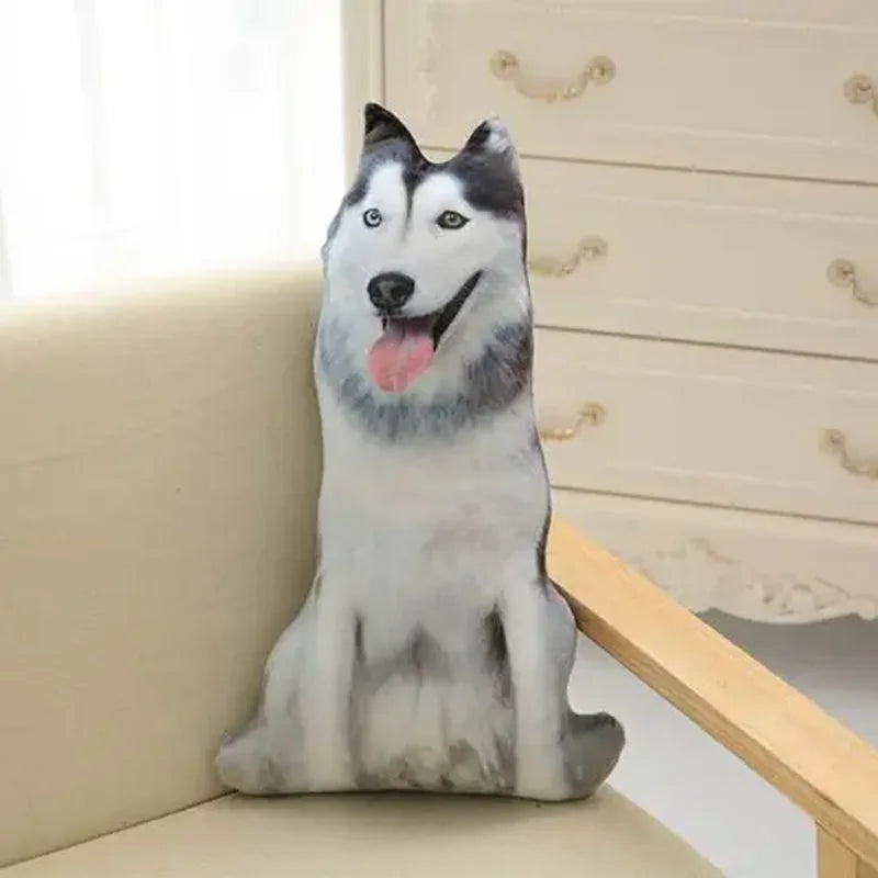 Oreiller en peluche chien Husky Siberien