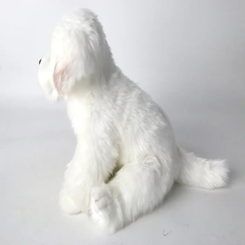 Peluche chien Bichon de profil