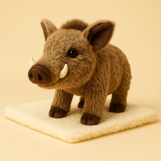 Peluche cochon africain sur une couverture