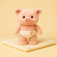 Peluche cochon corse sur une couverture