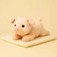 Peluche cochon mignon sur une couverture