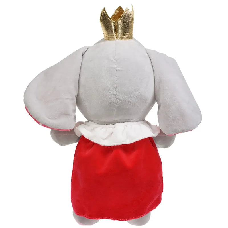 Peluche Éléphant Roi de dos sur fond blanc