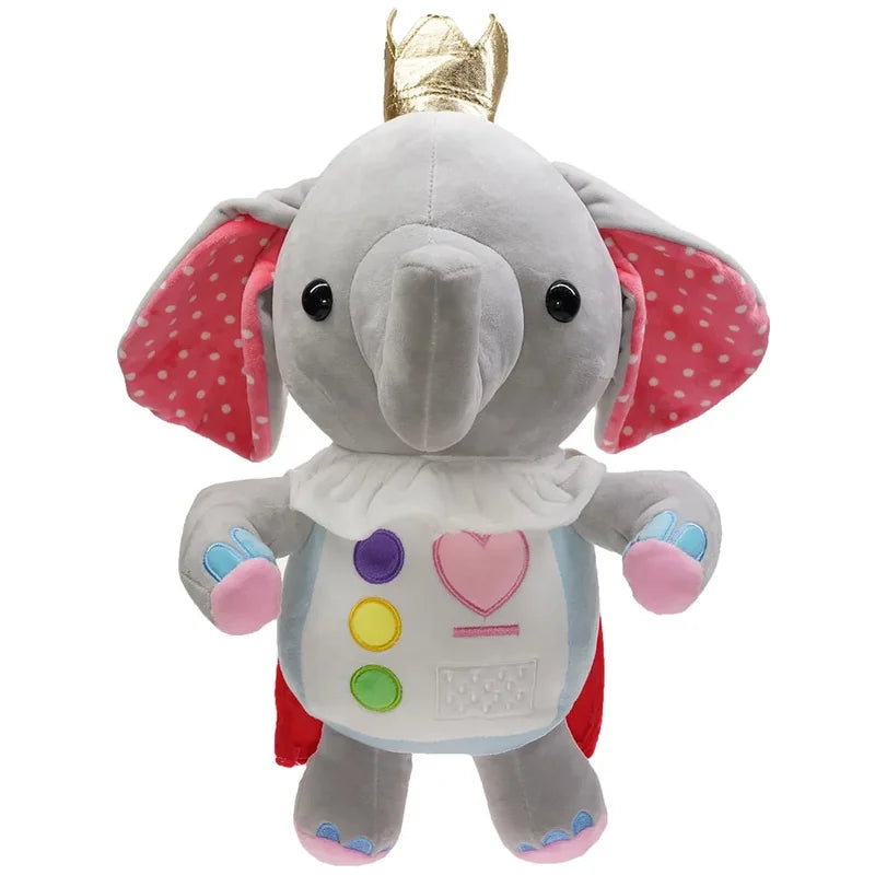 Peluche Éléphant Roi de face sur fond blanc