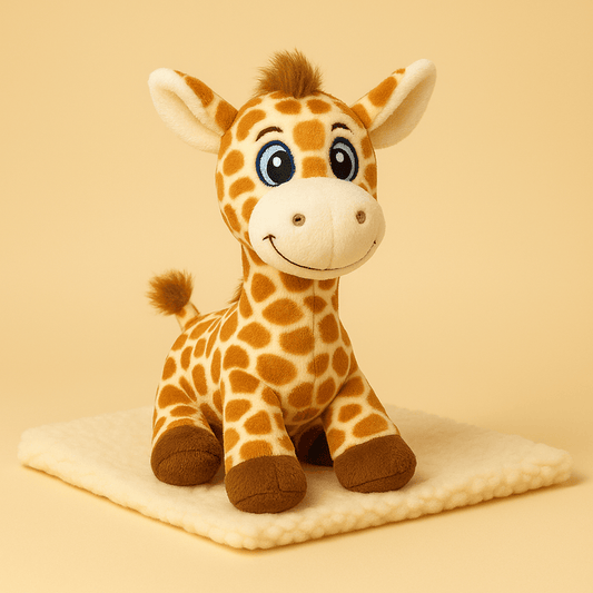 Peluche girafe mignonne sur couverture