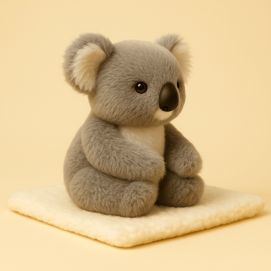 Peluche koala réaliste sur couverture