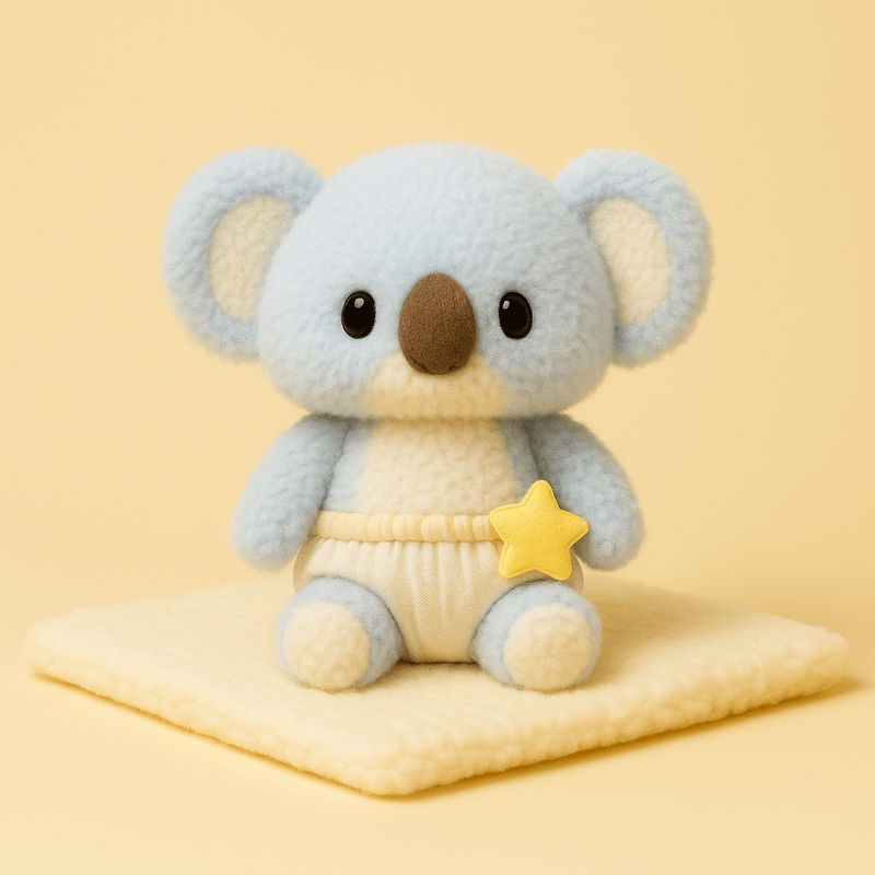 Peluche koala triste sur couverture