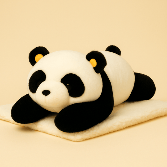 Peluche panda xxl sur couverture