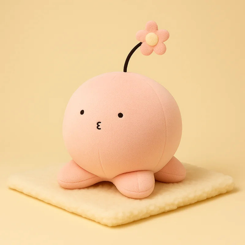Peluche pieuvre mignonne sur une couverture