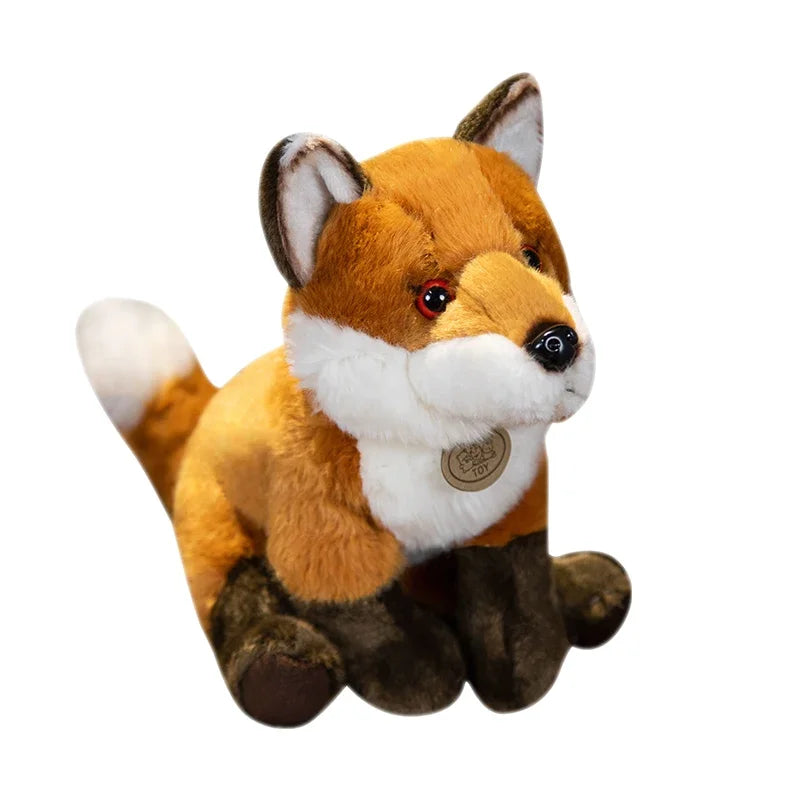 Peluche renard domestique sur fond blanc