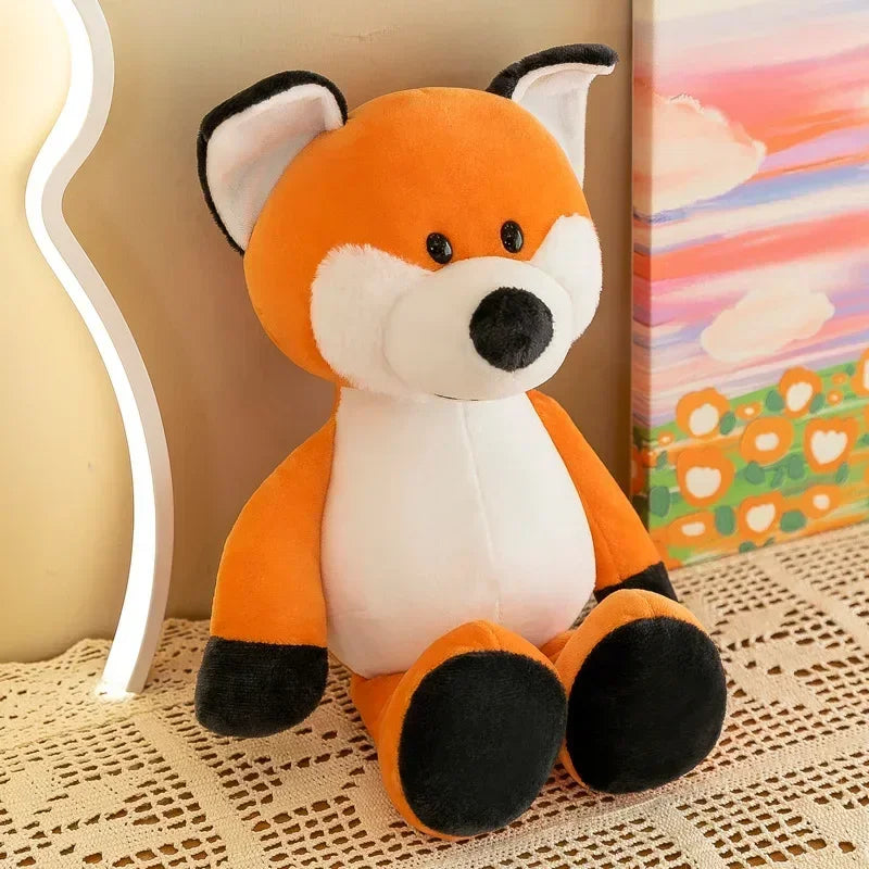 Peluche renard moelleuse sur tapis