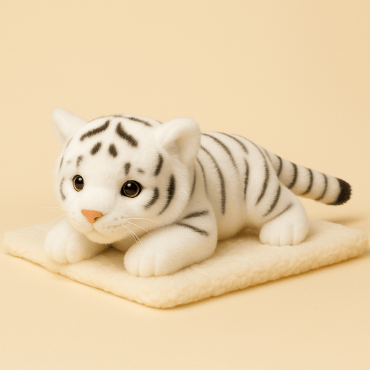 Peluche tigre mignon sur une couverture
