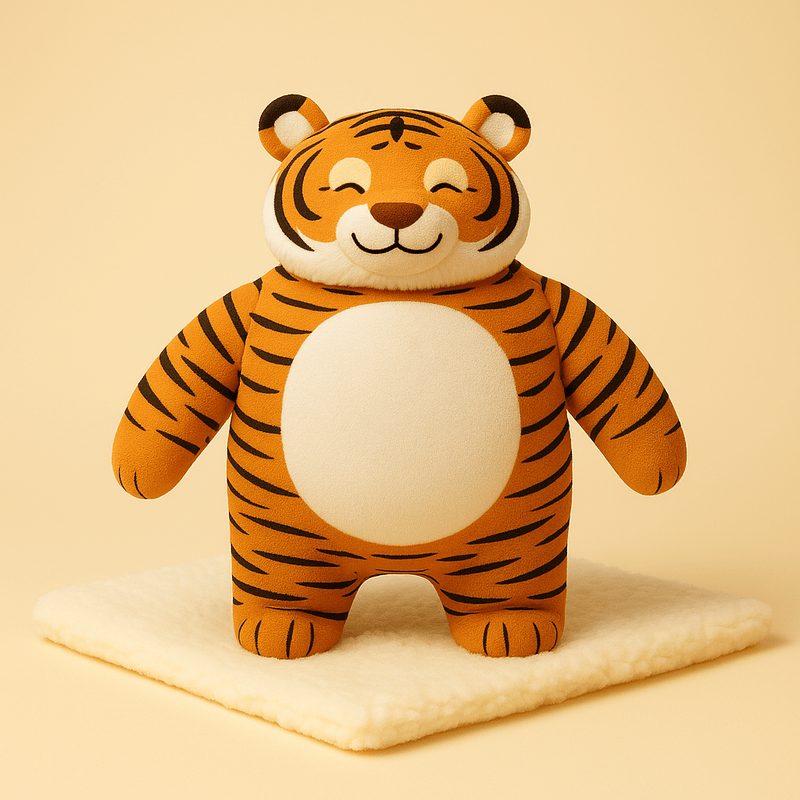 Peluche tigre super-héros sur une couverture