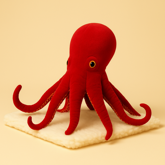 Peluche pieuvre rouge