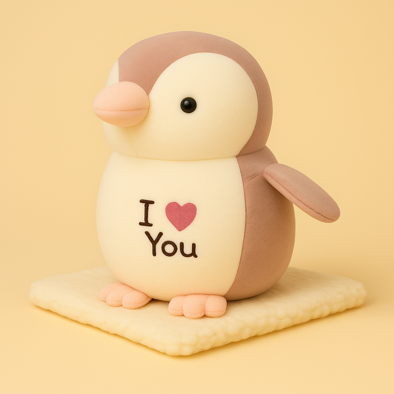 Peluche pingouin I love you