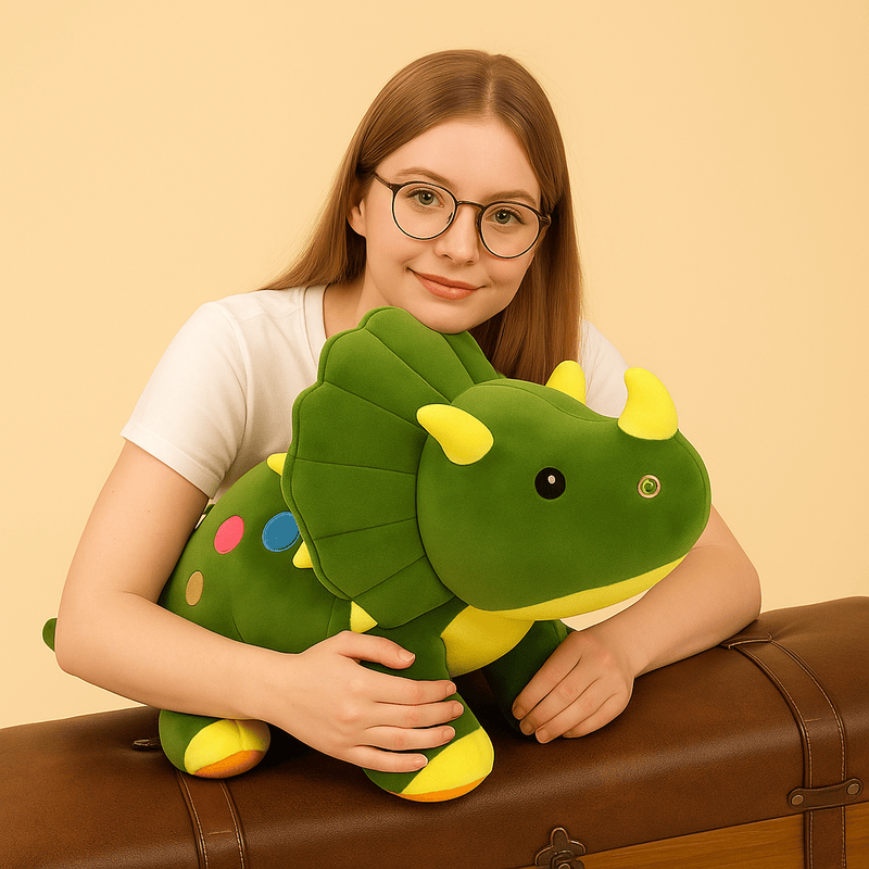 Peluche tricératops coloré