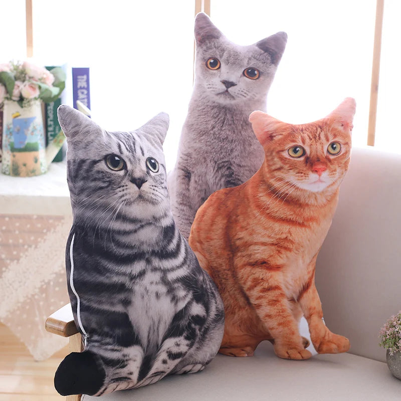 Oreillers de chat en peluche