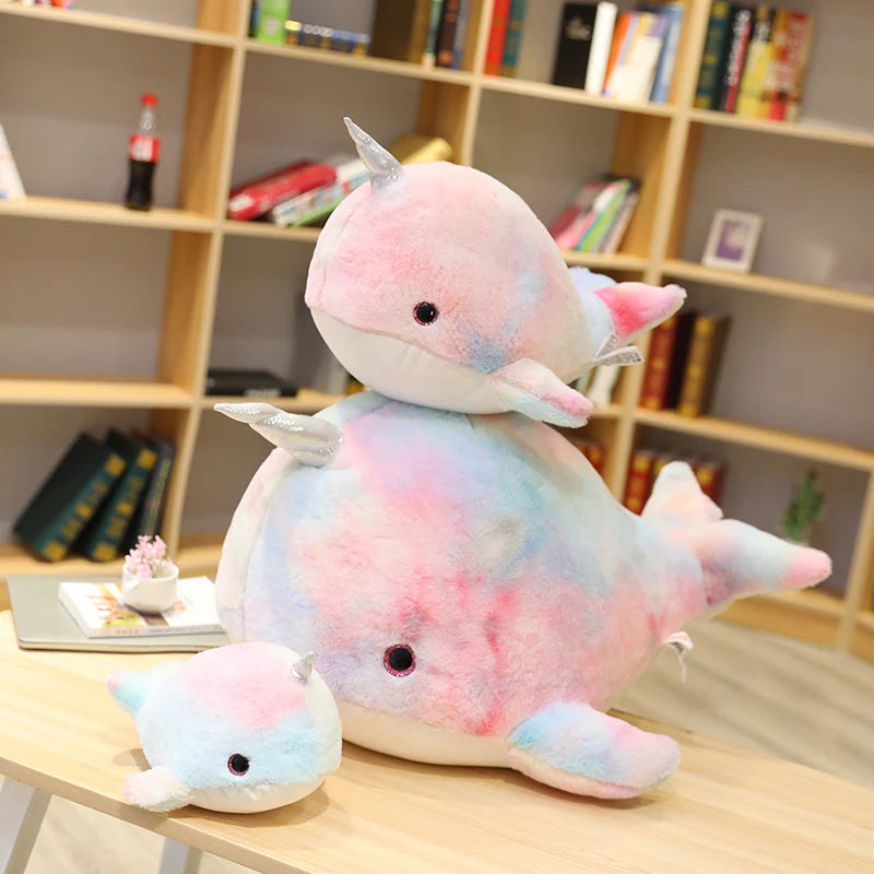 Peluche baleine licorne