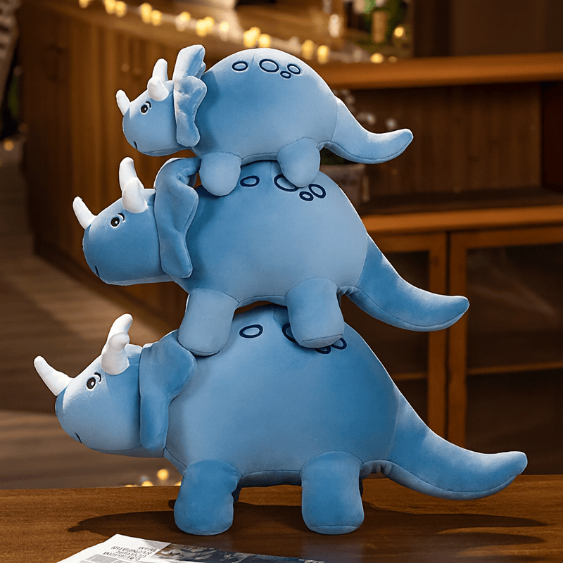 Peluche triceratops bleue