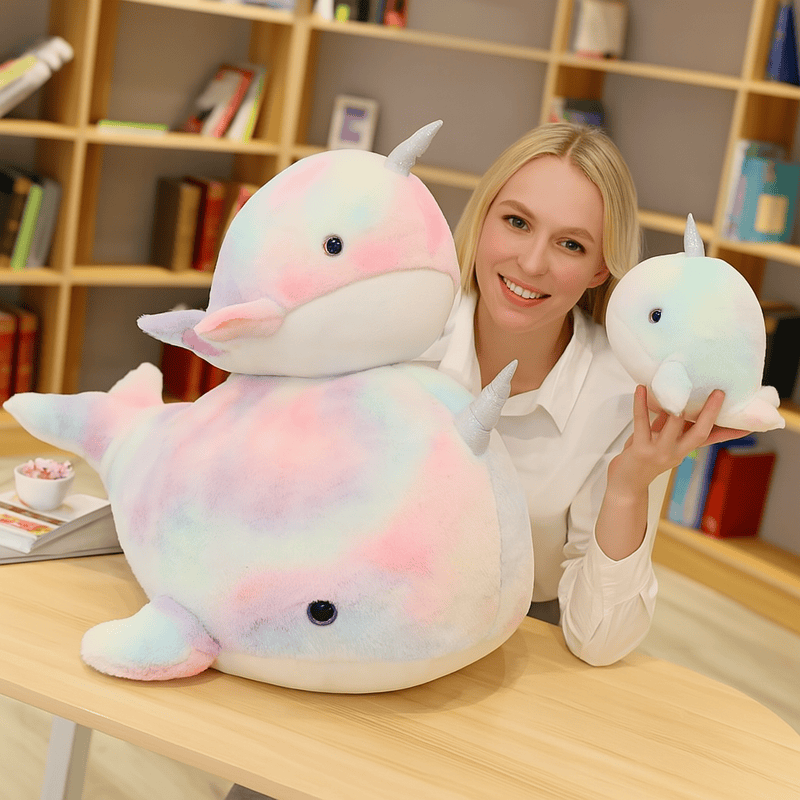 Peluche baleine licorne
