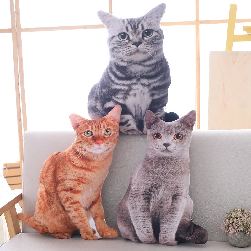 Oreillers de chat en peluche